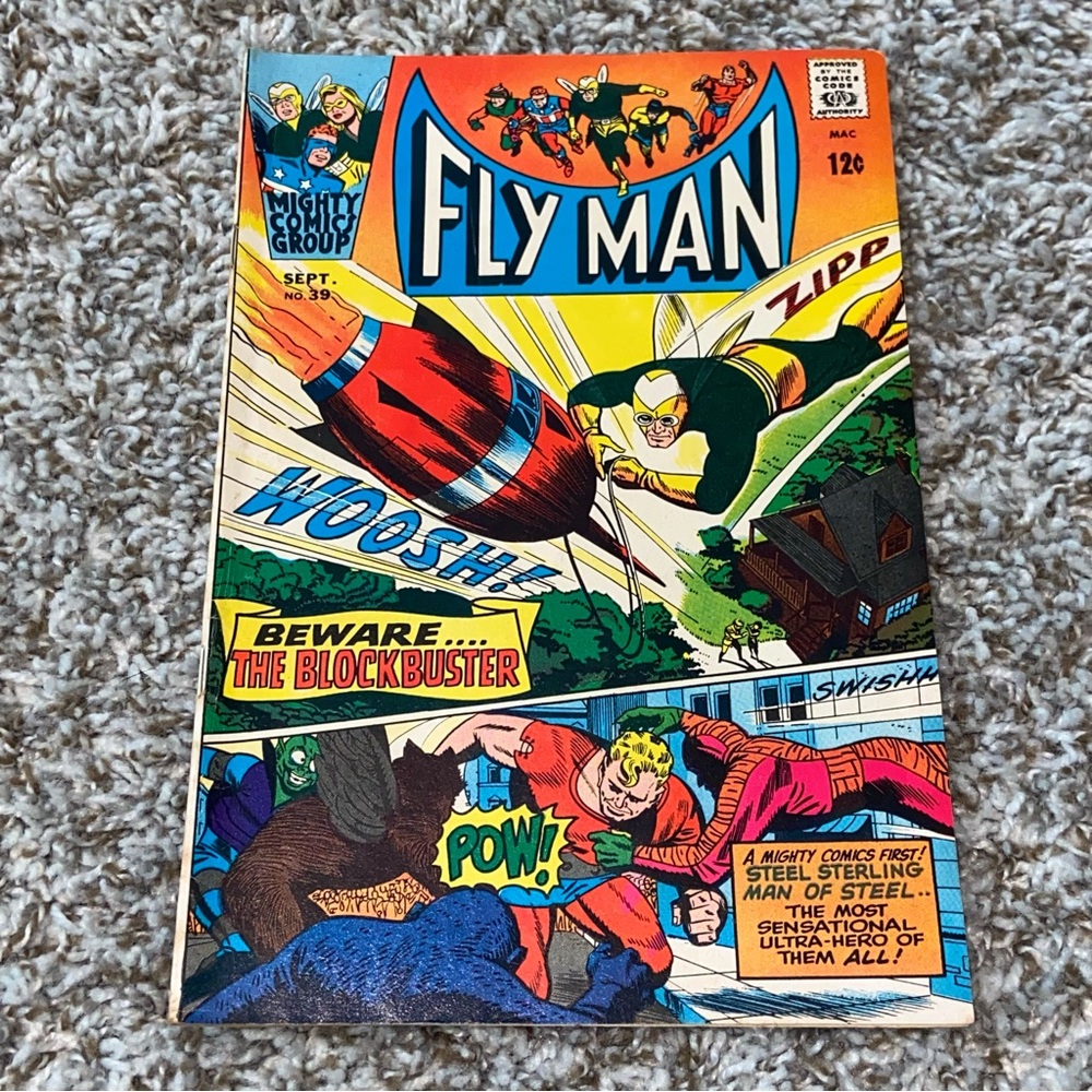 VINTAGE 1966 FLY MAN Mighty Comics Group Beware The Blockbuster Silver Age #39